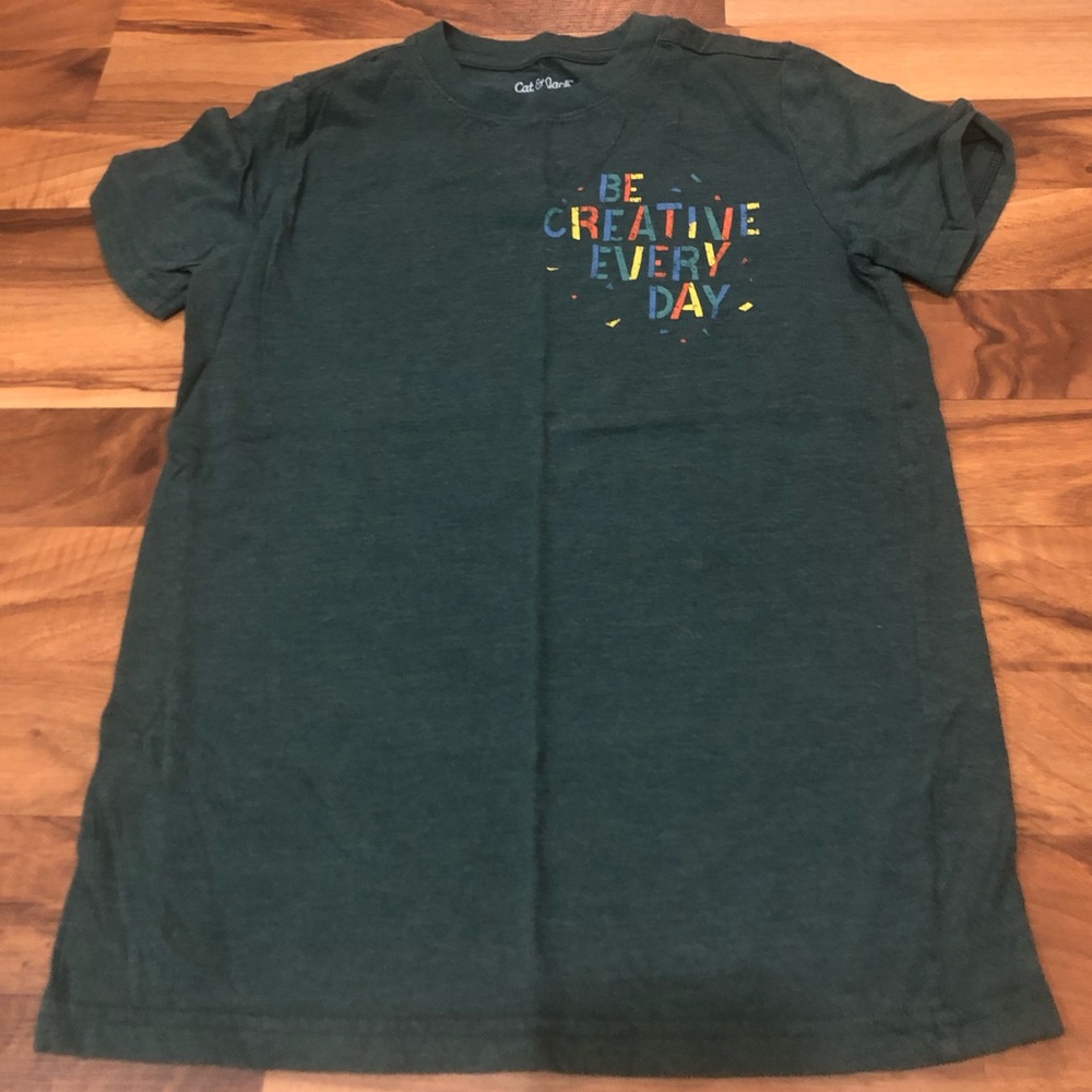 Cat & Jack Dark Green "Be Creative Every Day" Kids Tee